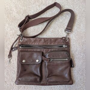 Fossil Brown Pebble Leather Crossbody Bag Purse
